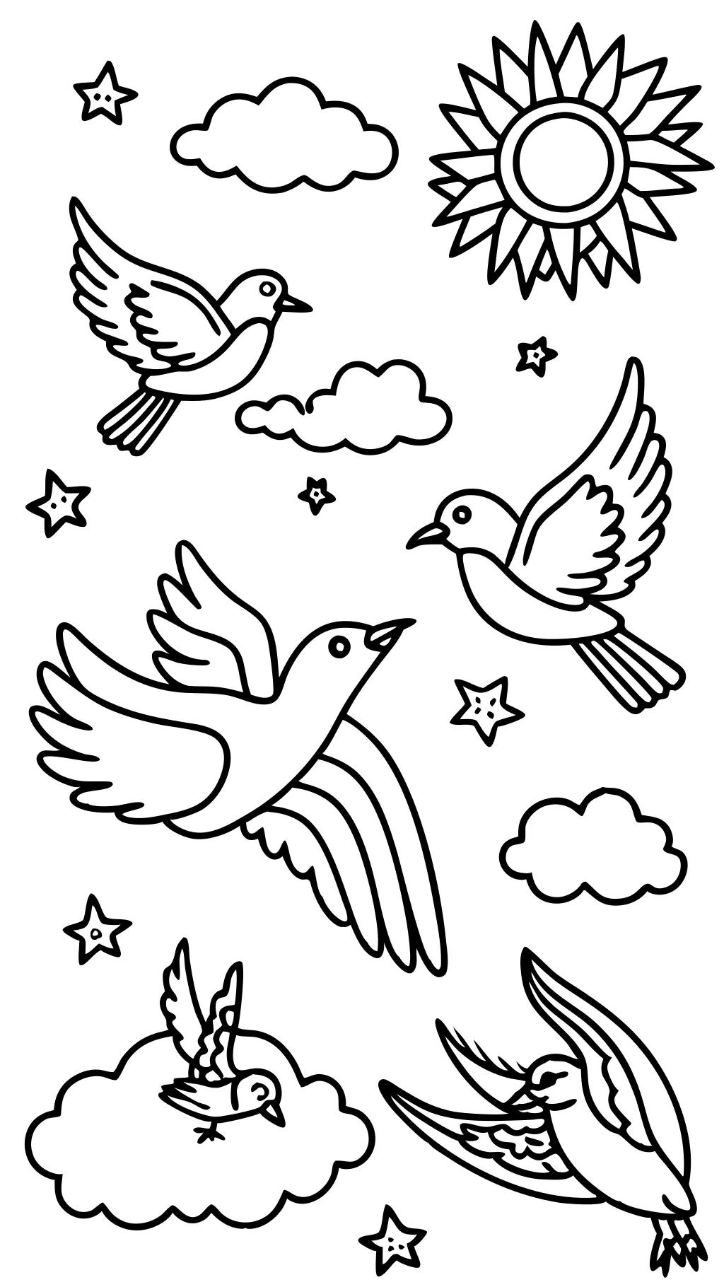 coloriages d’oiseau volant